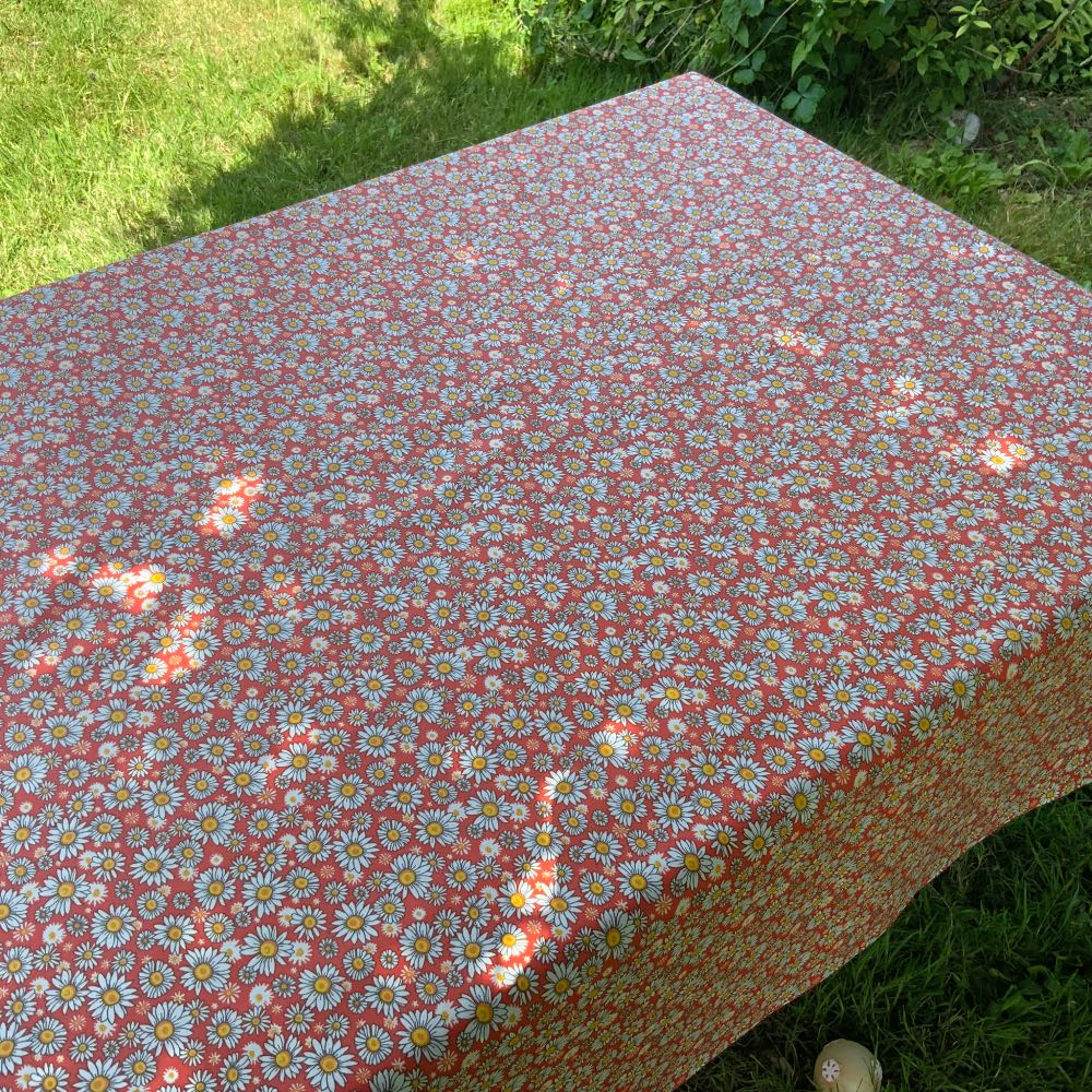 Daisy Extra Wide French Oilcloth in Orange